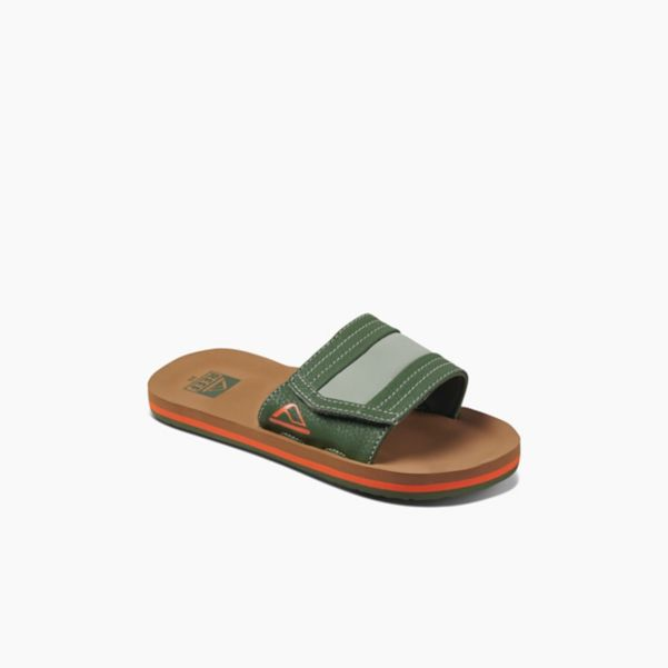 Reef Kids Ahi Slide Sandal-Tan/Olive