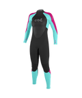 O'Neill Girl's Epic 4/3 BZ Wetsuit-Blk/Seaglass/Berry