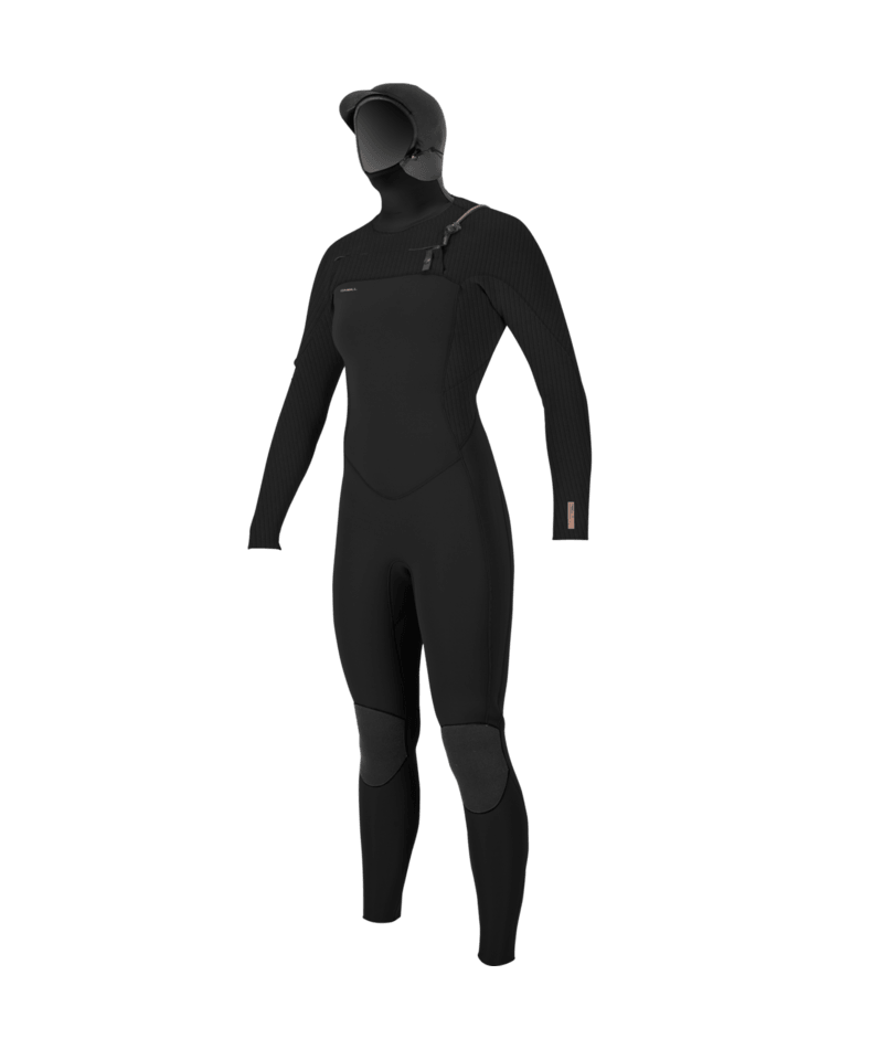 O'Neill Wmn's Hyperfreak 5/4mm+ Hooded Wetsuit-Blk/Blk
