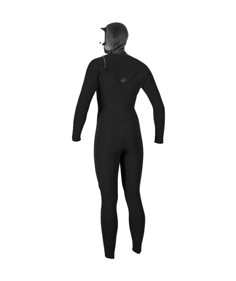 O'Neill Wmn's Hyperfreak 5/4mm+ Hooded Wetsuit-Blk/Blk