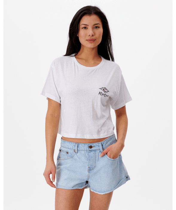 Rip Curl Psychedelic Dreams Crop Tee-Optical White