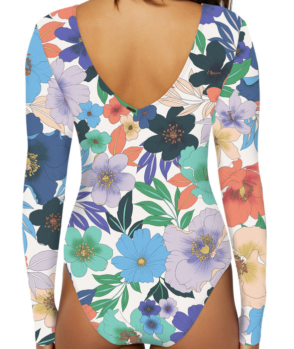 O'Neill Abbie Floral San Marco L/S One Piece-Multi