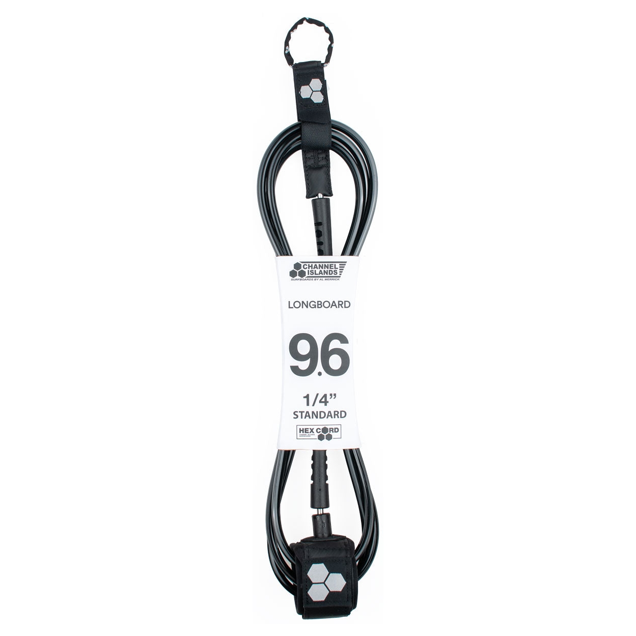 Channel Islands Standard Hex Cord Leash-Black-9'6