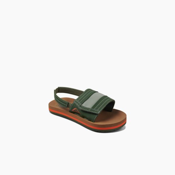 Reef Little Ahi Slide Sandal-Tan/Olive
