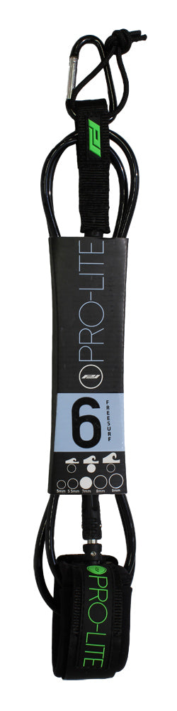 Pro-Lite Freesurf Leash-Black-6' x 7mm