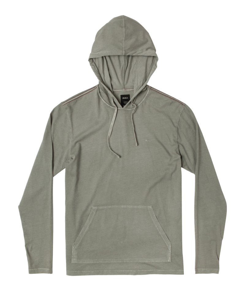 RVCA PTC Pigment Hooded L/S Tee-Aloe