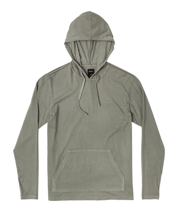 RVCA PTC Pigment Hooded L/S Tee-Aloe