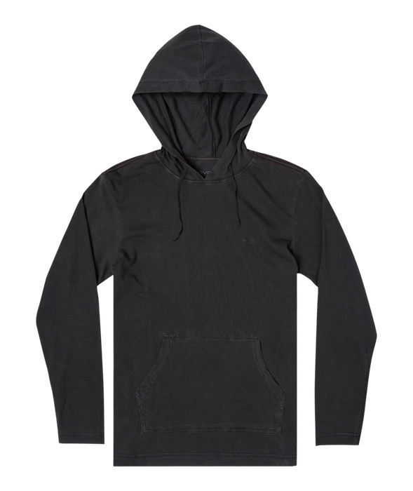 RVCA PTC Pigment Hooded L/S Tee-Pirate Black