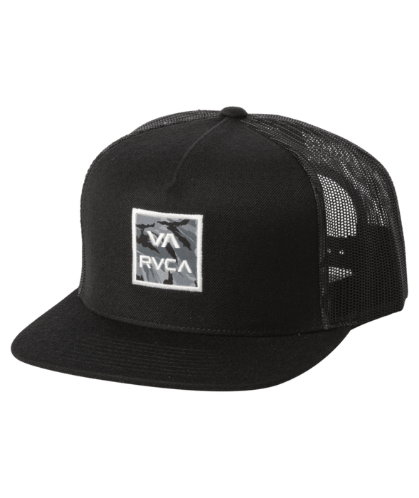RVCA VA All The Way Print Trucker Hat-Black