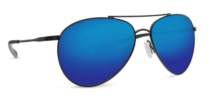Costa Piper Sunglasses-Shiny Black/Blue Mirror 580G