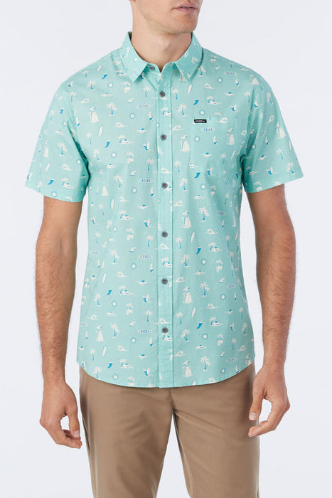O'Neill Quiver Stretch Modern S/S Shirt-Aqua Wash