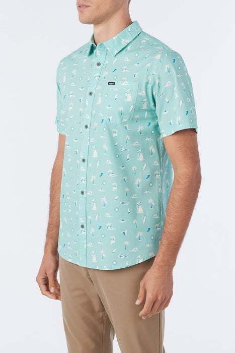 O'Neill Quiver Stretch Modern S/S Shirt-Aqua Wash
