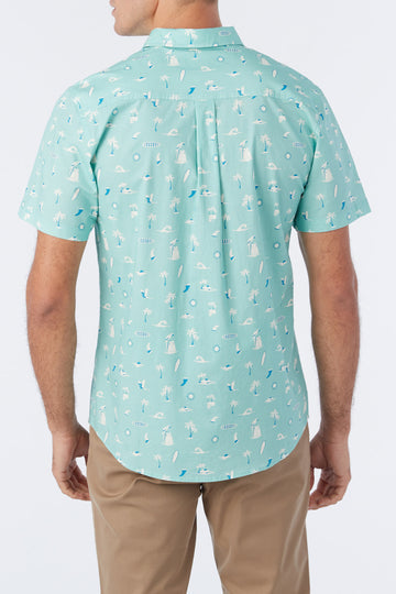 O'Neill Quiver Stretch Modern S/S Shirt-Aqua Wash
