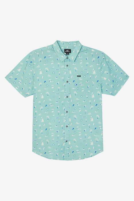 O'Neill Quiver Stretch Modern S/S Shirt-Aqua Wash