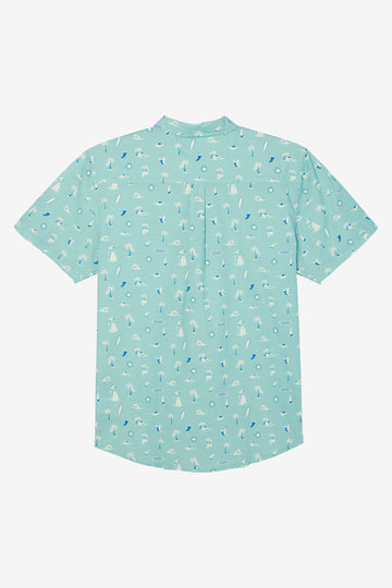 O'Neill Quiver Stretch Modern S/S Shirt-Aqua Wash