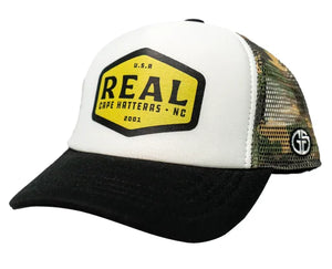 REAL Youth Badge Hat-Camo/White