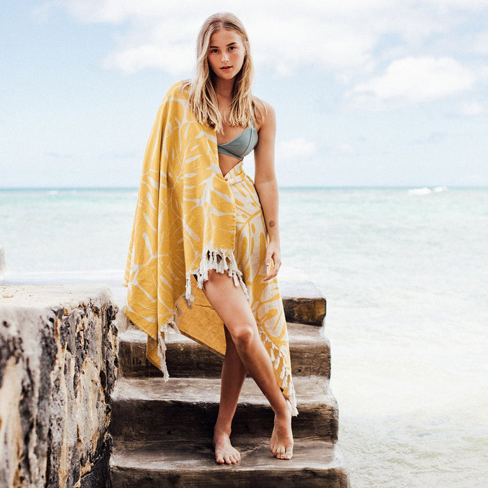 Slowtide Tarovine Towel-Mustard
