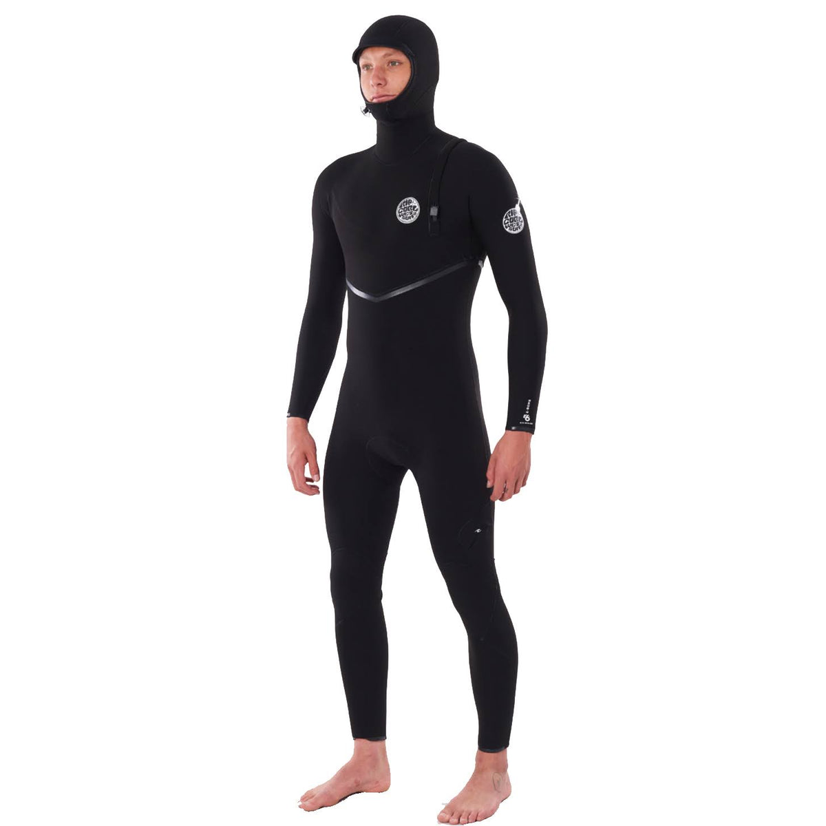 Rip Curl E Bomb 4/3 Zip Free Hooded Wetsuit-Black