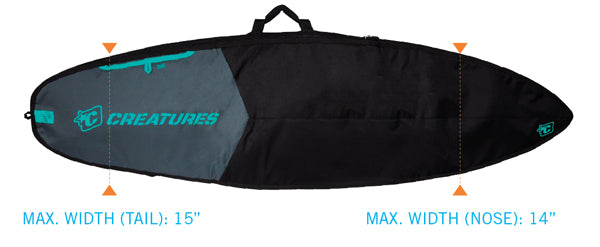 Creatures Shortboard Day Use Bag-Charcoal/Black-5'8"