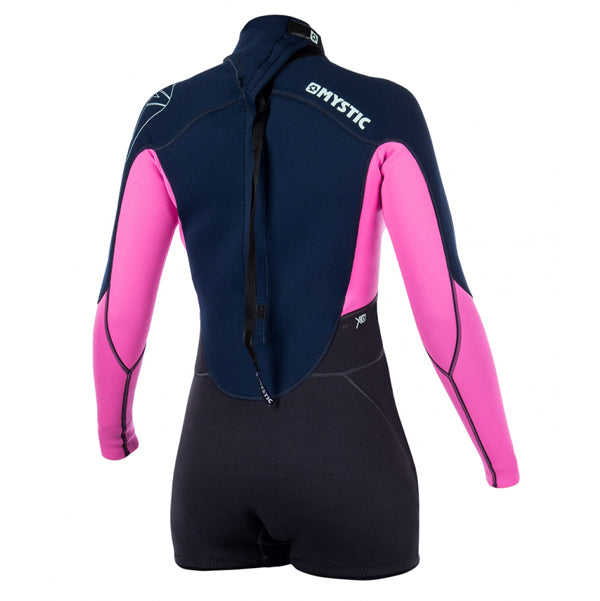 Mystic Star 3/2mm BZ Flatlock Wmn L/S Springsuit-Navy