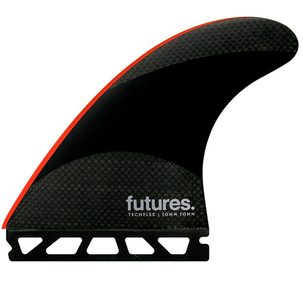 Futures John John 2 Techflex Tri Fin Set-Neon Red-Large — REAL