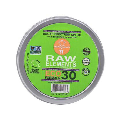 Raw Elements Face + Body SPF 30 Tin Sunscreen-3oz