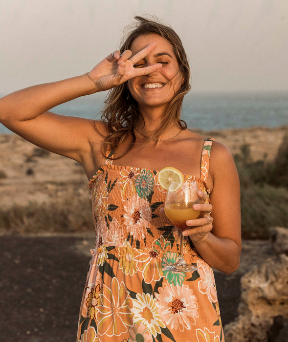 Roxy Sunnier Shores Dress-Toasted Nut
