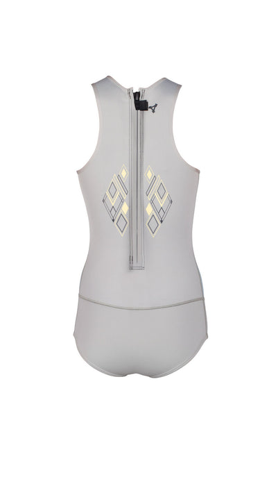 XCEL Haiku Bikini Cut Racerback 2mm Wetsuit-Ice Grey/Pink