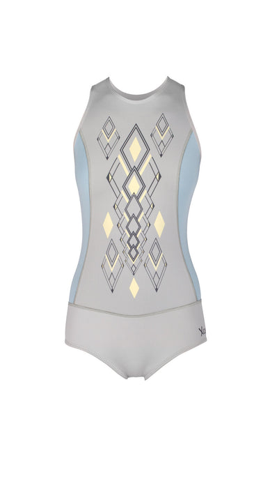 XCEL Haiku Bikini Cut Racerback 2mm Wetsuit-Ice Grey/Pink