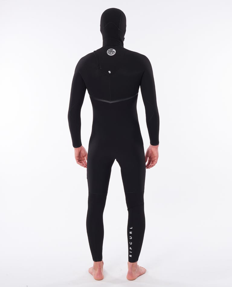 Rip Curl E Bomb 4/3 Zip Free Hooded Wetsuit-Black